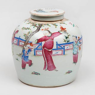 Chinese Famille Rose Porcelain Ginger Jar and Cover