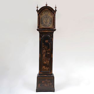 George II Black Japanned Longcase Clock