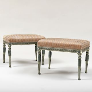 Pair of Directoire Painted Tabourets