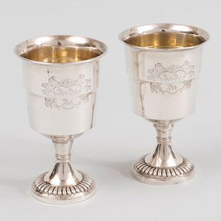 Pair of George IV Silver Footed Cups
