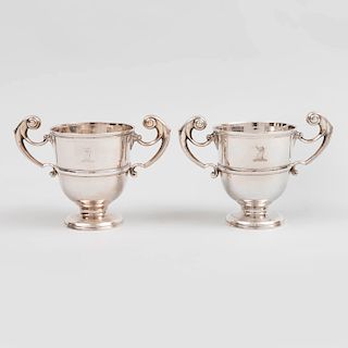 Pair of Irish Silver Two Handled Cups
