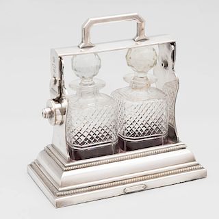 Victorian Silver Plate Betjemann‰Ûªs Patent Two Bottle Tantalus