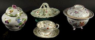 Lot of Four (4) Continental Hand Painted Porcelain Tabletop Items