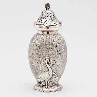 American Silver Sugar Caster, Mark of Wm B Durgin Co., Concord, and Gotham MFG Co., Providence, retailed by Bailey, Banks & Biddle