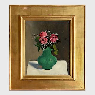 Henryk Berlewi (1894-1967): Les Roses Dans un Vase Vert