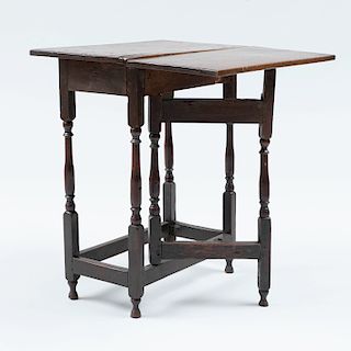 William and Mary Oak Dropleaf Table 