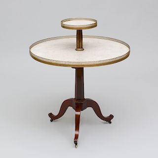 Directoire Brass-Mounted Mahogany Two-Tiered Guéridon