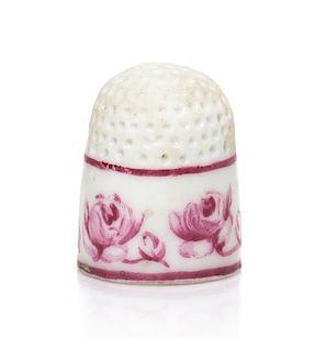 A German Porcelain Thimble, Height 13/16 inch.
