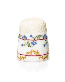 A Sevres Porcelain Thimble, Height 3/4 inch.