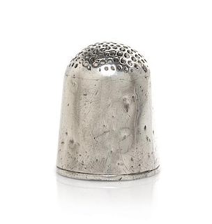 An American Silver Thimble, Height 3/4 inch.