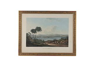Noel, Alexandre Jean - Hegi, Franz. Vue de Mexico. Paris, ca.1830.  Grabado, 32.5 x 48 cm. Enmarcado.