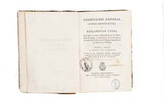 Truxillo, Manuel María. Exhortación Pastoral, Avisos Importantes y Reglamentos Útiles... Madrid, 1786.