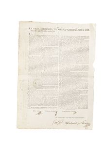 Bando sobre Regulación de Expendio de Bebidas Alcohólicas, Incluyendo Vinos, Aguardientes, Mistelas, Pulques... México, 1810.