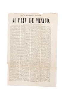 Acta de Adhesión de la Guarnición al Plan de México. Puebla, 25 de Diciembre de 1858. 1 h. 46 x 30 cm.