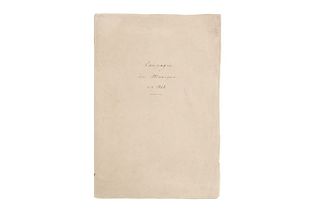 Informe Manuscrito de un Oficial Francés Durante los Primeros Años de la Intervención Francesa en México. 50 p. manuscritas.
