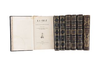 La Cruz. Periódico Esclusivamente Religioso... México, 1855 - 1858. 30 láminas. Tomos I - VII. Piezas: 7.