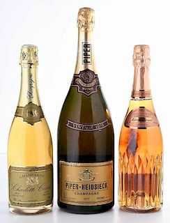 Three Vintage Bottles Champagne Brut and Rosé