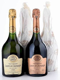 Four Vintage Millésimée Bottles Taittinger Comtes de Champagne