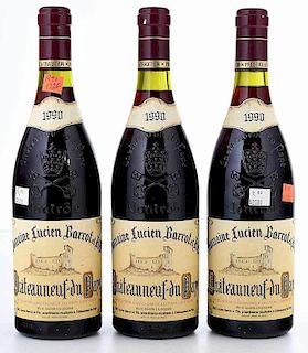 Three Bottles 1990 Lucien Barrot et Fils Châteauneuf-du-Pape