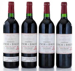 Four Vintage Bottles Château Lynch Bages Pauillac