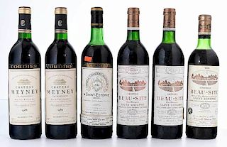 Six Vintage Bottles Saint-Estèphe
