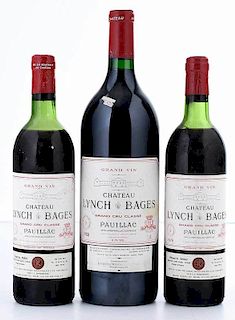 Three Vintage Bottles Château Lynch-Bages Pauillac, Magnum