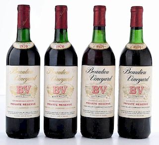 Four Vintage Bottles Beaulieu BV George de Latour Private Reserve Cabernet Sauvignon