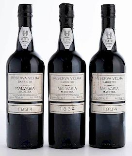 Three Bottles Fine 1834 Barbeito Malvasia Reserva Velhas Madeira 