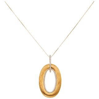 NANIS diamond 18K yellow gold pendant and necklace.