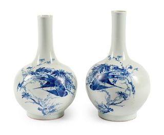 A Pair of Chinese Porcelain Vases Height 17 1/2 inches.