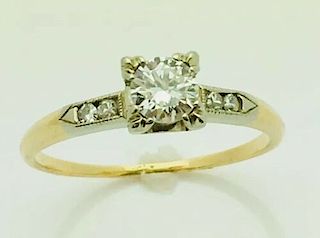 14k Yellow 0.50ct  Diamond Engagement Ring Size 7.25