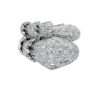 BULGARI BVLGARI Serpenti 18k White Gold Diamond Ring
