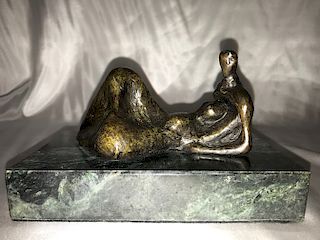 English Bronze Sculpture H.Moore Abstract