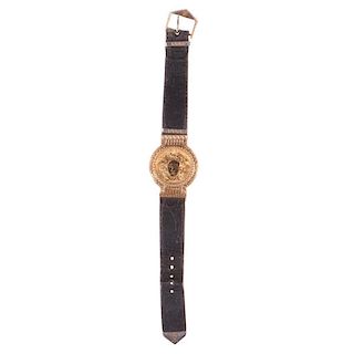 Gianni Versace Gold Plated Medusa Watch with box