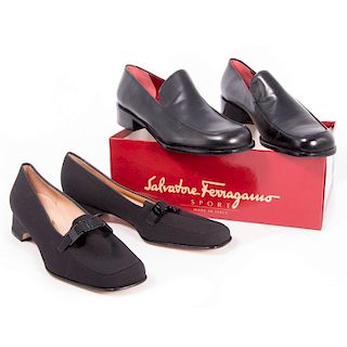 Two pairs of Ferregamo shoes
