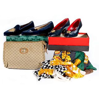 Collection of Designer shoes, scarves & bags