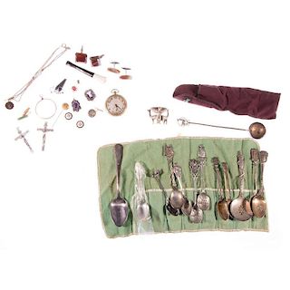 Assorted stone and metal jewelry & objects