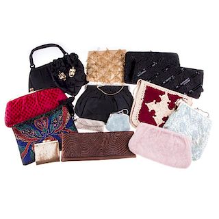 Collection of 15 beaded purses and accessories