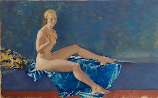 SIR WILLIAM RUSSELL FLINT, (Scottish, 1880-1969), Eustacia, tempera on watercolor paper, sheet: 17 x 27 in., frame: 27 x 37 in.