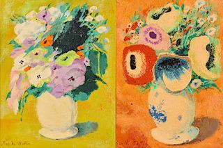JEAN ISY de BOTTON, (French, 1898-1978), Pair of Floral Still Lives