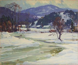ALDRO THOMPSON HIBBARD, (American, 1886-1972), Winter View, 1935, oil on canvas, 25 x 30 in., frame: 29 x 34 in.