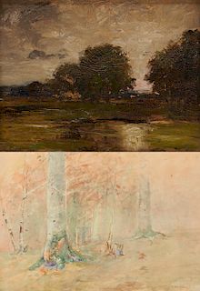 CHARLES EDWIN LEWIS GREEN, (American, 1844-1915), Two Lynn Views