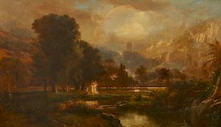 SAMUEL LANCASTER GERRY, (American, 1812-1891), Beulah, or Vision of the City of Heaven, oil on canvas, 37 x 62 in., frame: 43 x 68 in.