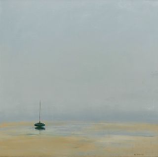 ANNE PACKARD, (American, b. 1933), Single Mast, 2009, oil on board, 35 x 35 in., frame: 42 5/8 x 42 5/8 in.