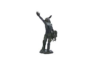 CHARLES HUMPHRISS, (American, 1867-1934), Indians Appeal to Manitou, bronze, height: 16 1/8 in.