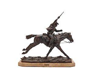 HARRY JACKSON, (American, 1924-2011), The Marshall II, 1978, bronze on marble base, height: 17 1/2 in.