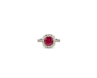 18K Gold, Ruby, and Diamond Ring