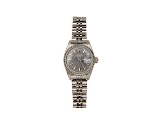 ROLEX Ladies Stainless Steel "Oyster Perpetual Date" Wristwatch