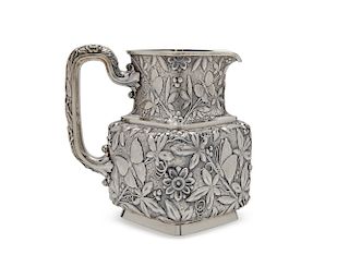 Fine DOMINICK & HAFF Aesthetic Movement Silver Water Pitcher, retailed by Theodore B. Starr, New York
