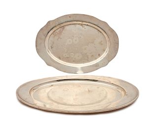 Two GORHAM Silver Oval Platters